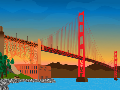 San Francisco Bridge by Yelena Zhukova on Dribbble