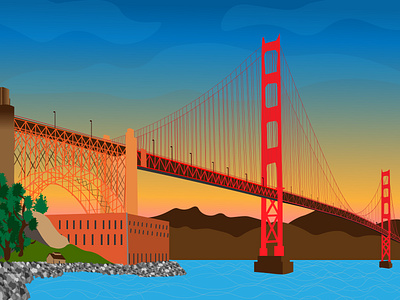 San Francisco Bridge design illustration san francisco bridge
