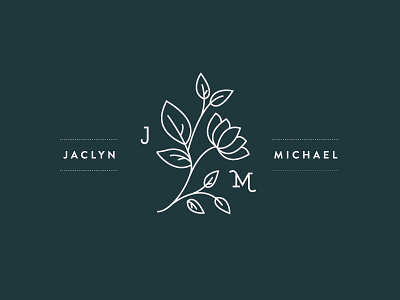 J&M Wedding Logo branding florals logo wedding