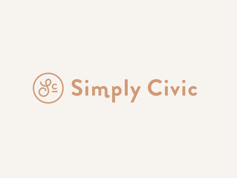 Initial Logo Sketch for Simply Civic identity type branding logo
