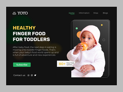 Yoyo Healthy Finger Food Landing Page design landing page ui ux