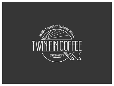 Twin Fin Coffee coffee logo retro surf vintage