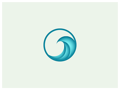 Wave blue gradient icon illustration wave