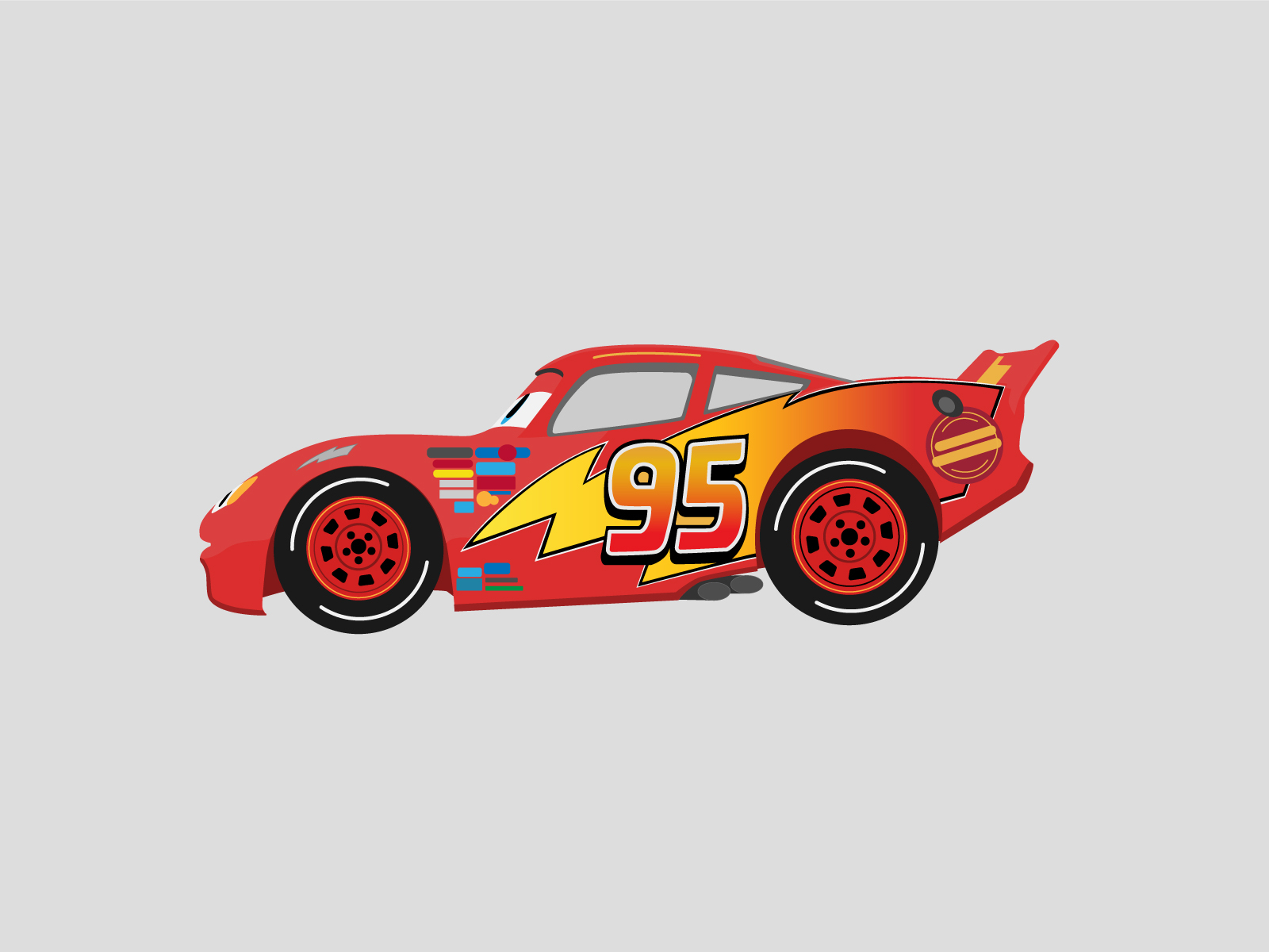 lightning mcqueen side view drawing
