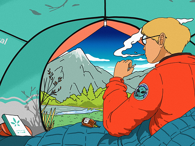 Camper editorial illustration illustration