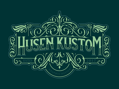 Husen kustom custom lettering custom design customlettering illustration logo typography vector victorian victoriantype