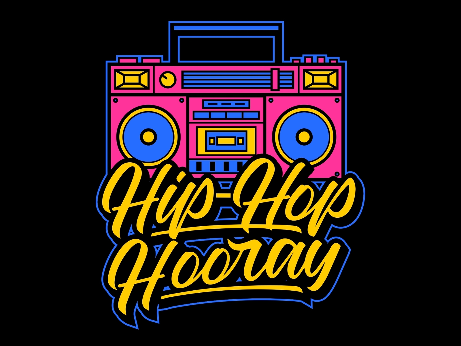 Boombox& hip-hop handlettering illustration by Husen kustom on Dribbble