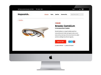 Hopscotch E-commerce Cycling Shop bicycle design digital ecommerce interface layout minimal simple type ui ux web