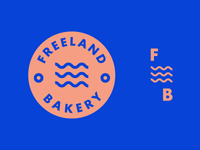 Freeland Bakery badge blue brand icon identity illustration logo minimal nautical simple type typography