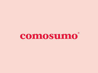 Comosumo badge brand icon identity illustration logo minimal pink red simple type typography
