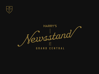 Harrys Newsstand black brand custom icon identity lettering logo minimal simple type typography