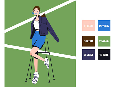 sports girl design illustration typography