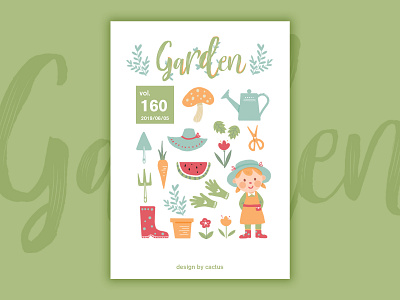 Garden design drawing garden girl illustration paint typography web