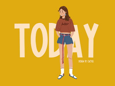 today design drawing girl illustration paint typography