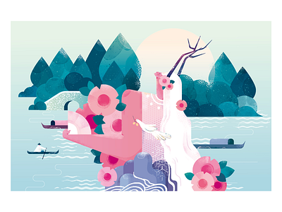 花水 design flat illustration