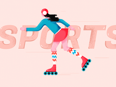 sports girl flat illustration vector