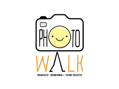 Photo Walk logo camera photo walk smile walk