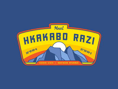 Mt Hkakabo Razi badge illustration landscape mountain myanmar nature patch