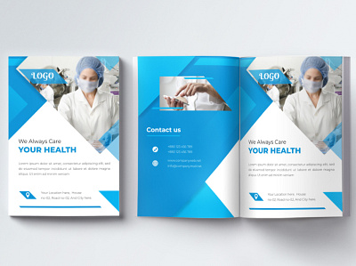 16 Pages Medical Brochure Design Template branding brochure design design flyer identity illustrator lettering medical minimal templates typography vector
