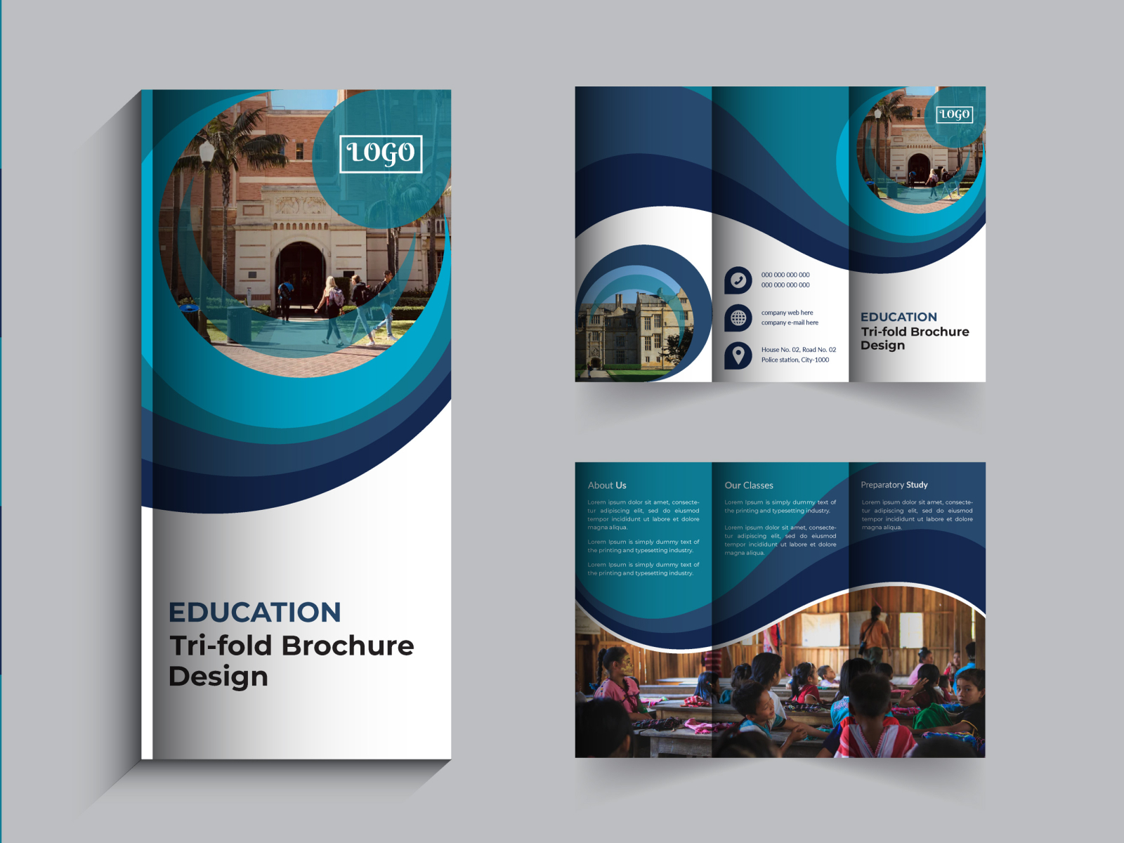 Education Tri-fold Brochure Template Design by hmabdulaziz21 on Regarding School Brochure Design Templates