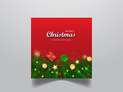 New Merry Christmas Modern Red and Festival  background design W