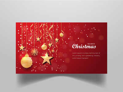Merry Christmas Modern Red and Festival  background design