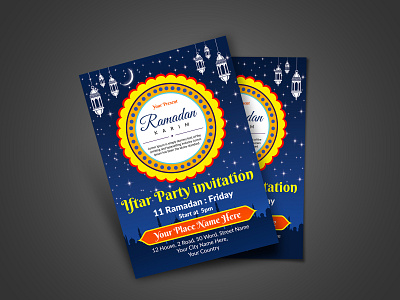 Iftar Party Flyer branding design identity iftar illustrator logo minimal party flyer ramazan type typography vector