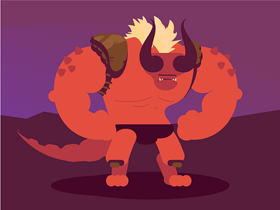 Grumpy Gus character design creature ghoul goblin grump grumpy horns monster ogre style frame