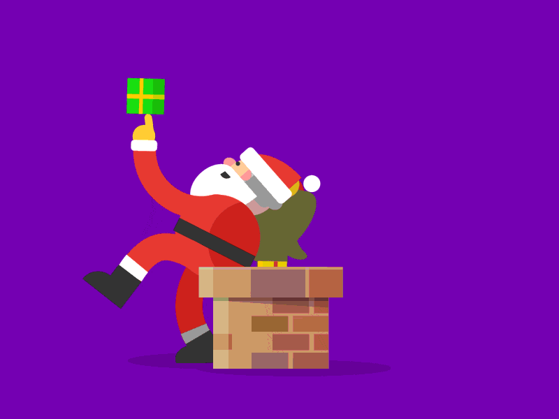 Santa Tracker Loading Animation chimney christmas gifts hose loading loop presents rubber santa tracker