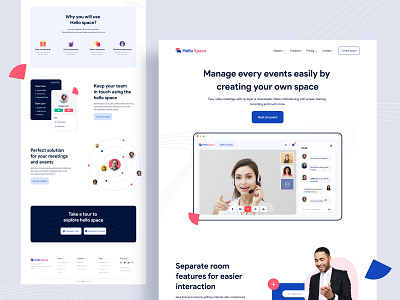 Hello space || Video Conference Landing Page