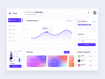 Money Transferring Web App Concept