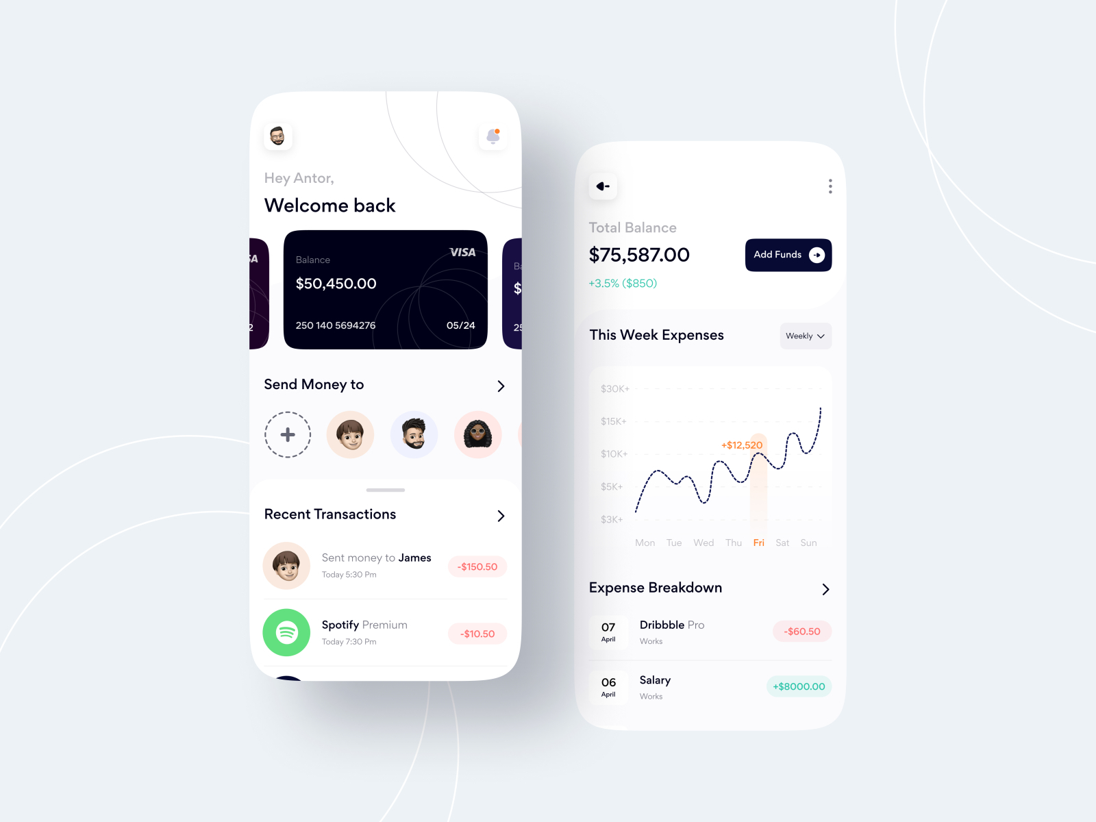 Fintech Mobile App Exploration by Antor Paul on Dribbble