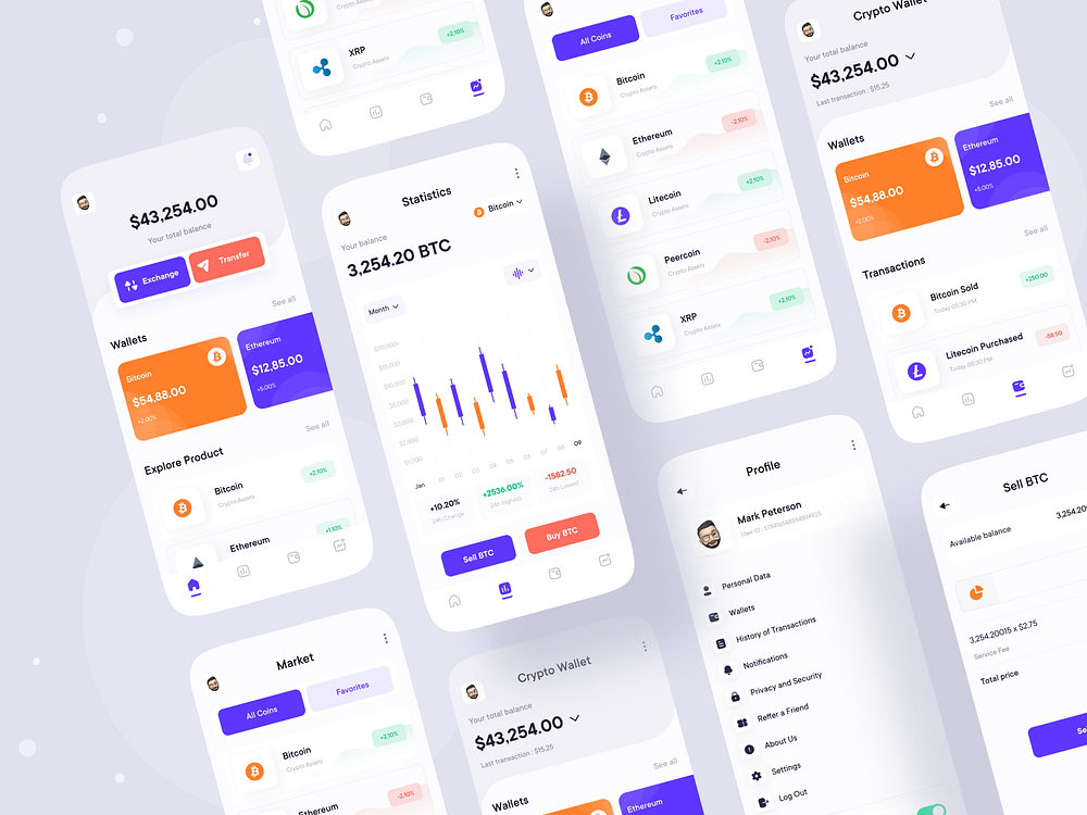 Crypto App Conceptual Design by Antor Paul for QClay on Dribbble