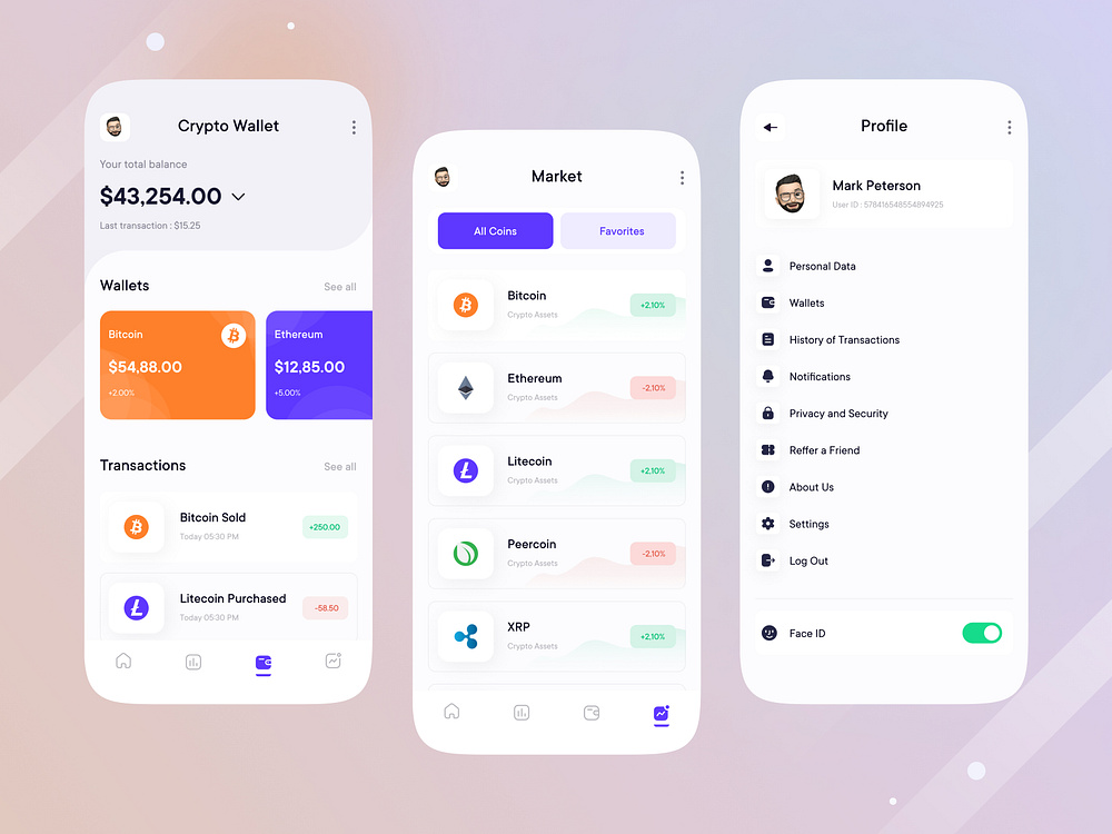 Crypto App Conceptual Design by Antor Paul for QClay on Dribbble