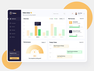 Tutee || E-learning Dashboard Concept