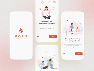 Born || Pregnancy Care App application design born born app care case study clean ui design illustration ios ios app mobile mobile app popular mobile app pregnacny pregnancy care app product product design ui ux wealth care