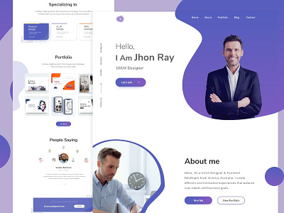 Personal Portfolio design landing page ui web web templates