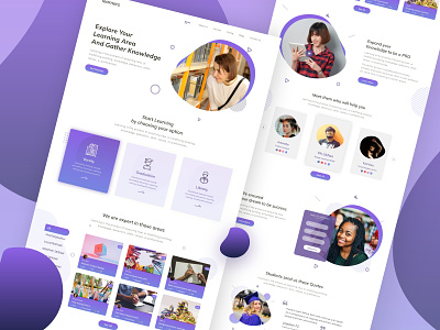 Learners Education Landing Page 2019 2019 trends clean ui design education education website landing page templates typography ui web web templates