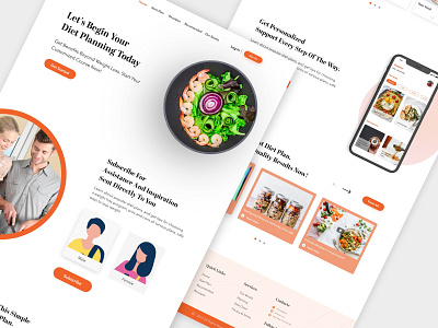 Diet Plan Landing Page 2019 2019 trends clean ui colorful design diet diet plan food healthy lifestyle landing page templates typography ui web web templates