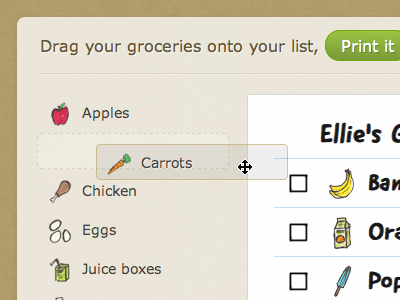 Grocery List For Kids css3 hand drawn paper rgba