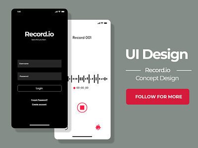 UI Design for iOS Recorder - Concept Design⁠