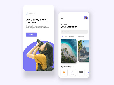 Travel App UI Design Inspiration | Minimal Design