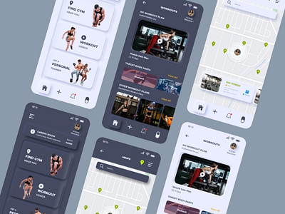 Fitness App 3d adobexd app design fitness fitness app gym gym app ios maps mobile mobile app mobile app design mobile design mobile ui sports sports design sportsapp uidesign uiux workout