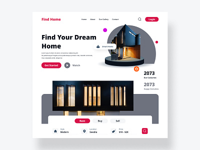 Website to find your dream home. designinspiration graphicdesignui inspiration inspiration design interface landingpage landingpagedesign productdesign ui uidesign uiux uiuxdesign userexperience userinterface webdesign website websitedesign