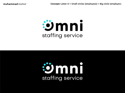Omni logo design combination mark design lettermark logo logo design modern monogram staffing staffing logo tech logo wordmark