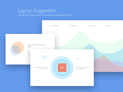 Layout Suggestion blue charts dashboard design flat layout
