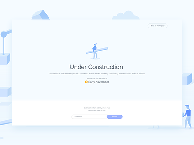Habitify - Under Construction Page 404 app blue design illustration landing mac ui under construction ux