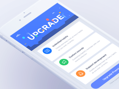 Habitify : Upgrade card design habit icons sound support ui upgrade ux