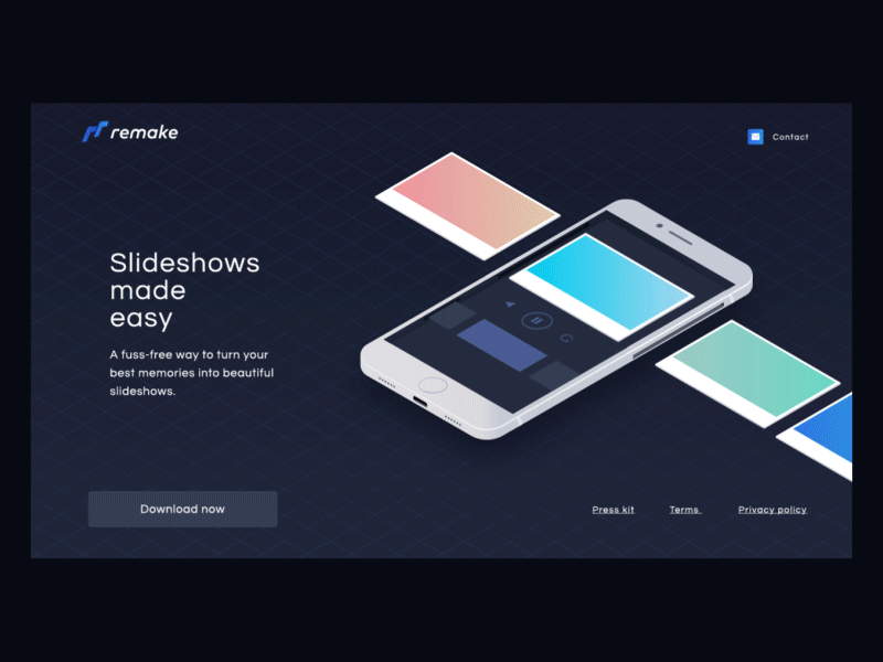 Remake - Landing page