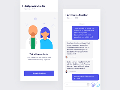 Chat screen chat app chat bot chat box concept doctor doctor app health app health care illustration landing page mobile app onboarding patient responcive website